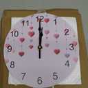 Heart Wall Clock Valentine's Day Romantic Pink Red Love Heart Battery Operated Silent Non Ticking Wall Clock Valentine's Day Decorative Round Clocks for Living Room Bedroom Kitchen 10 Inch