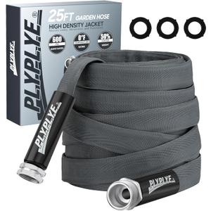 Garden Hose 25ft, Made of TPU(Not PVC), Ultra-Light & Flexible Water Hose, Non-Shrinking, Easy to Store, Drinking Water Safe Material, All-weather, Black&Gray