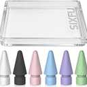 SIXFU 6 Color Tips for Apple Pencil tip, Apple Pen Tip Compatible with iPad Pencil Tip with Cover Case for Apple Pencil Pro/USB-C/ 1st Gen/ 2nd Generation iPencil(White,Black,Pink,Blue,Purple,Green)