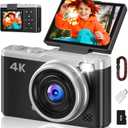 MaxMango Digital Camera for Photography, 64MP & 2.4’’ Vlogging Camera for YouTube,180° Flip Screen Point and Shoot Digital Cameras with 16GB SD Card for Teenager Adult Beginner