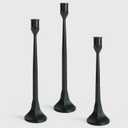 Tall Black Cast Iron Candlestick Holders Set of 3, Wrought Iron Tall Taper Candle Holders, Candle Sticks Holders Decor for Home Decor, Mantle, Table, Wedding-11.8"+13.8"+15.4"(Black)