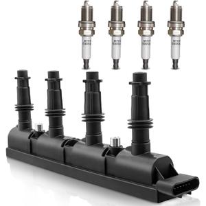 UF669 Ignition Coil & 1675 Double Iridium Spark Plug Compatible with 2011-2020 Chevy Cruze Sonic Trax Volt Buick Encore Cadillac ELR D521C & PFR7S8EG