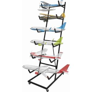 RC Airplane Storage Rack 6Tiers, Display Stand Model Airplane Stand with Foam Padding,Multi-Function Aircraft Carrier Stand with Wheel