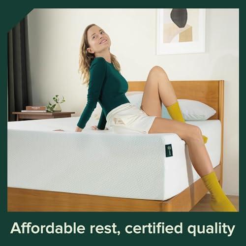 ZINUS 12 Inch Queen Green Tea Memory Foam Mattress [New Version], Fiberglass free, Medium Firm Feel, Zoned Pressure Relief, Certified Safe Foams & Fabric, Mattress in A Box (White)
