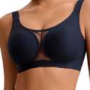 Tupirel Women's Plus Size Jelly Wireless Push Up Bra - Full Coverage T-Shirt Bralette, Comfortable Everyday Wear, L, Black