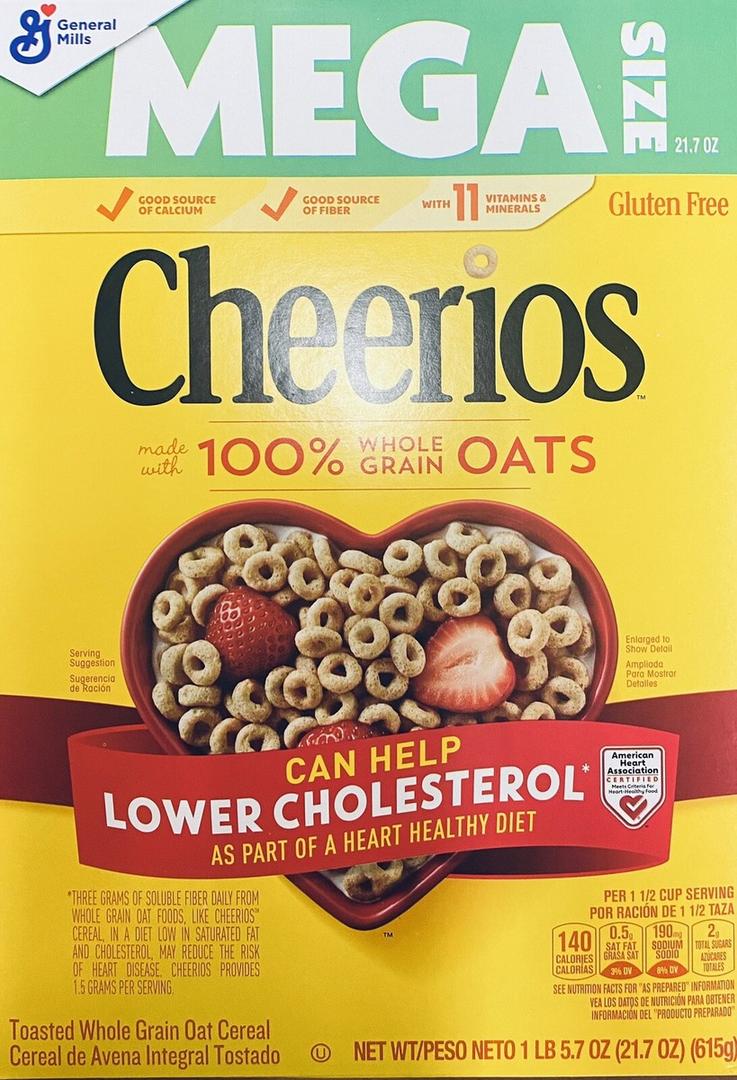 Cheerios, Heart Healthy Gluten Free Breakfast Cereal, Mega Size, 24 oz, Best By 18 April 2027 