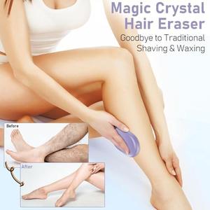 hoyesch Crystal Hair Eraser for Women and Men, Reusable Crystal Hair Remover Magic Painless Exfoliation Hair Removal Tool, Magic Hair Eraser for Back Arms Legs (Violet)”