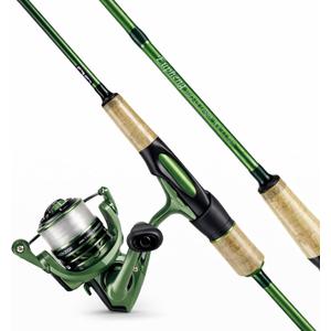 Eupheng Windshadow Ultralight Fishing Rod and Reel Combo, 2-Piece Carbon Fiber Spinning Rod & 9+1 BB Spinning Reel Combo, Sensitive Trout Crappie Fishing Set, 20LBS Drag, 6'0" / 6'6"