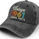 90th 80th 70th 60th 50th 40th 30th Birthday Gifts for Women Men, Vintage 1936 1946 1956 1966 1976 1986 1996 Hat (Gray)