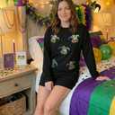 Womens Ribbed Pajama Sets Long Sleeve Top and Shorts Matching Lounge Set Loungewear Sweatsuit with Pockets (Black, L)