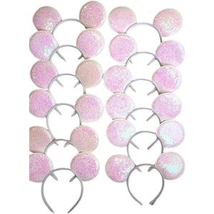 CLGIFT Set of 12 x DIY bulk Mouse Ears Black plain Black White blue green yellow rose gold