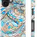 for iPhone 16 Plus Case - Wireless Charging Compatible - Dual-Layer Hard Shell + Silicone Cover - Shockproof Protective Phone Case with Trendy Designs for Women - Colorful Dragon