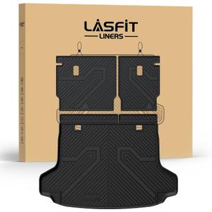 LASFIT Cargo Mat with Backrest Mat for Honda HRV 2023-2026 & for Acura ADX 2025-2026, All Weather TPE Custom Fit Trunk Mat Cargo Liner with Seatback Mat Accessories, Black