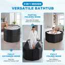 Portable Bathtub for Adults, 31.5"x26" Collapsible Ice Bath Tub for Ice Bath&Hot SPA, Cold Plunge Tub for Indoor & Outdoor Use, Black