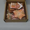 Youyole 30 Pcs Christmas Gingerbread Tiered Tray Decor Hot Cocoa Pink Christmas Wooden Sign Tabletop Centerpieces Tiered Tray Signs for Xmas Cafe Home Farmhouse Shelf Rustic Table Decoration