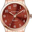 Easy Reader Watch for Women with Solid Stainless Steel Band Ladies Dress Watch Water Resistant