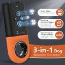 Dog Bark Deterrent Devices, Anti Barking Device for Dogs with Dual Emitters, 35 ft Range, LED Flashlight, Rechargeable Handheld Trainer, Safe & Effective, Stop Neighbors Dog