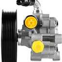 Power Steering Pump with Pulley Compatible with Toyota Camry L4 2.4L - 2002 2003 2004 2005 2006 2007 2008 2009, Toyota Solara L4 2.4L - 2002 to 2008, Replacement for 21-5245, 44310-06070