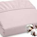 ROYALE LINENS 300 Thread Count 100% Long Staple Combed Cotton Fitted Sheet California King - Super Soft Deep Pocket Bottom Sheet - Fitted Sheets Only - Elastic Sheets (Cal King, Lavender)