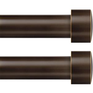 TONIAL Bronze Curtain Rods 2 pack, Telescoping Splicing 3/4 Drapery Rod 32" to 58"ch(2.6 to 4.8 ft), Decorative Single Curtain Rods for Windows with Round Cap Finial