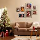 Egofine 11x14 Floating Frames Set of 2, Double Plexiglass Picture Frame, Made of Solid Wood Display Any Size Photo up to 11x14, Wall Mount or Tabletop Standing, Brown