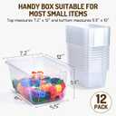GAMENOTE 6 Quart Storage Bins with Lids, Plastic Latching Box for Classroom & Kids Toy Storage,Stackable Shoe Box Size Containers for STEM Morning Tubs, Crafts & Building Blocks (12, Clear)