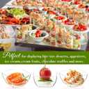 Zezzxu 100 x 2 oz Mini Dessert Cups with Spoons, Clear Reusable Small Square Bowl Tiny Party Serving Plastic Cups for Individual Appetizers, Trifle, Hors D'oeuvres, Shrimp Cocktail Cups