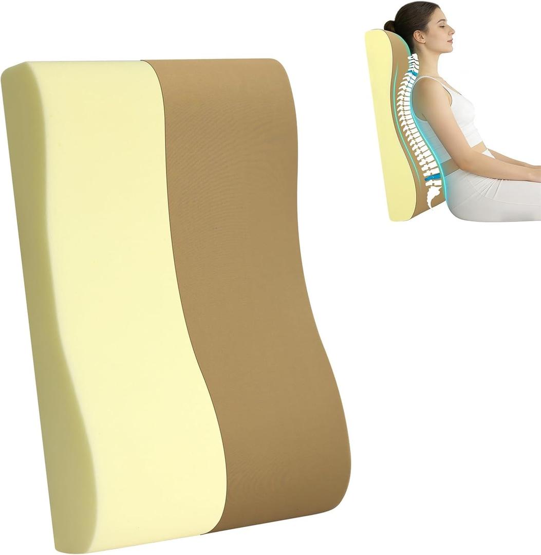 2-in-1 Neck Pillow Lumbar Support Pillow for Recliner Couch & Nursery Glider Chairs- High-Resilient Foam Cushion Ergonomic Back Support for Comfort in Rocking, Feeding, Nursing Brown S
