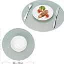 Round Wipeable Placemats Set of 6 Faux Leather Round Table Mats, Waterproof & Washable Vinyl Placemats, Circle Design for Dining Table Decor Sage Green