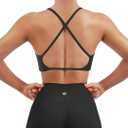 SUUKSESS Women 2 Piece Open Back Strappy Sports Bra Pack Twist V Neck Workout Crops