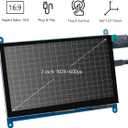 Hosyond 7 Inch IPS LCD Touch Screen Display Panel 1024600 Capacitive Screen HDMI Monitor for Raspberry Pi5/Pi4/Pi3/ZERO W, BB Black, Windows 10 8 7