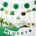 2 x Happy St Patrick's Day Acrylic Cake Topper Lucky Day Clover Shamrock Beers Horseshoe Cake Decorations for Irish Theme Party