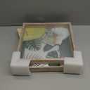 MUYE 12x12 Floating Frame Distressed Beige White Wood Pattern,Double Glass Square Picture Frame Set of 2 Display Any Size Photo up to 12x12,Wall Mount or Tabletop