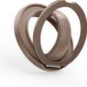 Magnetic Phone Grip, 360 Rotation & 180 Flip Universal Phone Ring Stand, Silicone Phone Ring Holder for Back of Phone for iPhone 17/16/15/14/13/12 Pro Max/Plus, Brown