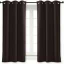 NICETOWN Thermal Insulated Blackout Curtain and Drapery Triple Weave Soundproof Solid Ring Top Window Drape for Bedroom (Sold Individually, 42 inches by 63 inch, Toffee Brown)