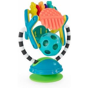 Sassy Teethe & Twirl Sensation Station 2-in-1 Suction Cup High Chair Toy, Developmental Tray Toy for Early Learning, Ages 6+ Months
