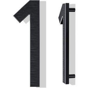 12 Inch Large House Numbers for Outside, Modern Black Metal Address Numbers with Floating Effect, Weatherproof Aluminum, Easy Screw Mount for Fence Wall Garage Gate (1)