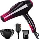 Ionic Hair Dryer with 3500W Motor, 3 Heat/2 Speed Settings, 2 Nozzles, 1 Diffuser for Professional Home Salon Use - Purple