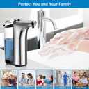 PZOTRUF Automatic Soap Dispenser, Touchless Dish Soap Dispenser 17oz/500ml with Upgraded Infrared Sensor, 5 Adjustable Soap Dispensing Levels, Liquid Hand Dispenser for Bathroom (Silver Set)