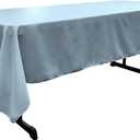 LA Linen Polyester Poplin Washable Rectangular Tablecloth, Stain and Wrinkle Resistant Table Cover 60x120, Fabric Table Cloth for Dinning, Kitchen, Party, Holiday 60 by 120-Inch, Blue Light