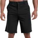 NATUVENIX Mens Golf Shorts 9" Casual Work Shorts Stretch Mens Dress Flat Front Shorts Lightweight Summer with 5 Pockets (L)