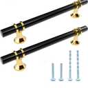 10 Pack Black and Gold Cabinet pulls, 5"(128mm) Hole Spacing, 7.1" Total Length, Handle for Kitchen Bathroom Cupboard, Pull Handles for Dresser Drawer