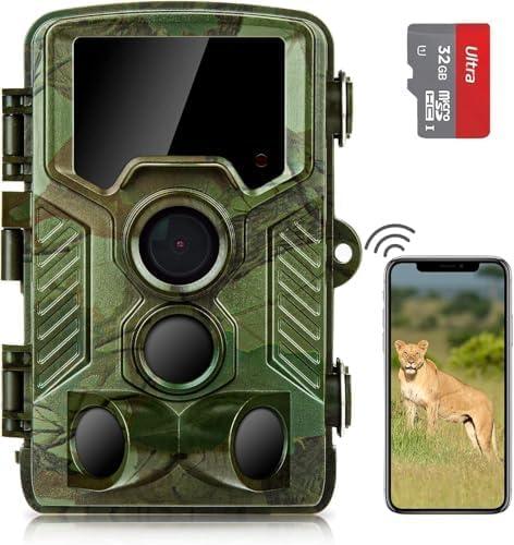 Coolifepro 4K WiFi Trail Camera, Game Camera with 125 Wide Angle, 850nm Clear Night Vision Motion Activated Waterproof, Deer Cam with 0.1s Trigger Speed, for Wildlife Monitoring & Outdoor Security