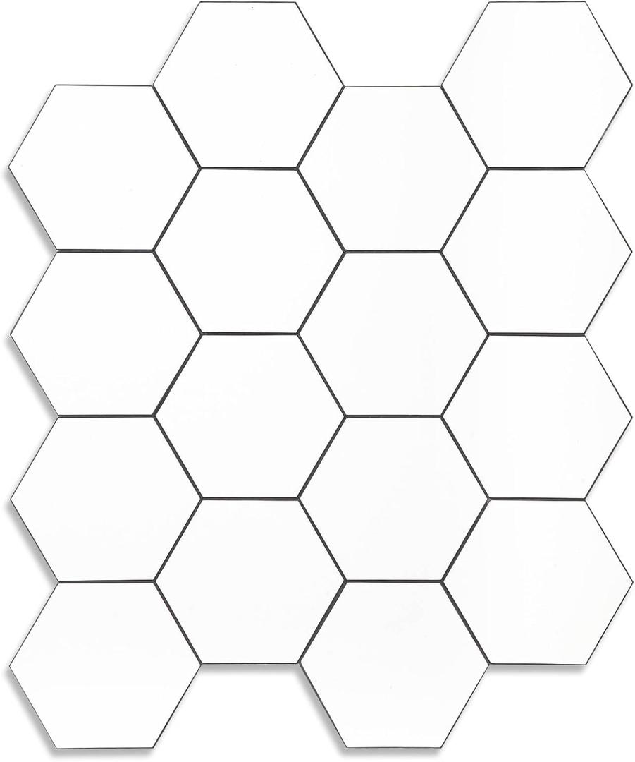 Yipscazo 10 Sheets Hexagon Peel and Stick Backsplash,Self Adhesive Luxury Faux Marble Tile,Pure White Wall Tile for Kitchen, Stick on Backsplash Tiles for Bathroom,RV,Laundry