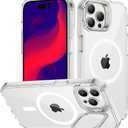 SaharaCase Hybrid-Flex Kickstand MagSafe Compatible Case Cover for Apple iPhone 17 6.1-inch Display (2022) [Shockproof Bumper] Rugged Protection Anti-Slip Grip Slim Fit - Clear