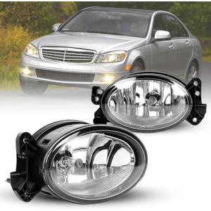 Fog Lights compatible with Mercedes Benz MB C230 C250 C350 CLS500 E320 E350 E550 G550 GL320 GL550 ML320 ML350 ML550 R320 R500 SL500 SL600, G55/G63/G65/R63/SL55 AMG 1 pair (Clear Lens)