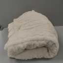 Wearable Blanket Poncho Cape Wrap for Adult, Cozy Sherpa Fleece Pocketed Shawl TV Throw Blankets for Office and Lounge(Ivory,58'' x 64'')