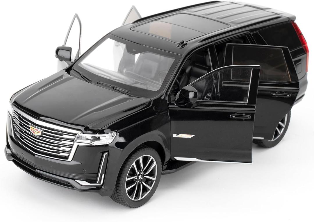 Toy Car Compatible for 1:24 Escalade SUV Model Car, Alloy Pull Back Diecast Collectible Car with SoundsLights for Kids Boys Girls and Adults, Gift Black