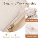 Small Travel Jewelry Case, Soft Velvet Jewelry Zipper Pouch Bag, Portable Jewelry Organizer Storage Bag with Small Pouches for Gemstones Healing Crystal Earring Bracelets (Beige)