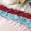 uxcell 11 Yards 3D Pleated Chiffon Lace Trim 2" Satin Ruffle Ribbon Pleated Sewing Fabric Trim for Headwear Dress Bag Wedding Dress Home Decoration, Pink